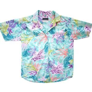 Vintage 90s Sandra Ingrish Sport Floral Aloha Hawaiian Shirt Women's Medium